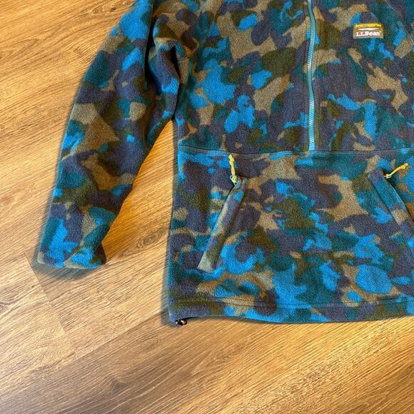 L.L. Bean blue mountain classic camo fleece quarter zip sweater size medium reg - Picture 4 of 10